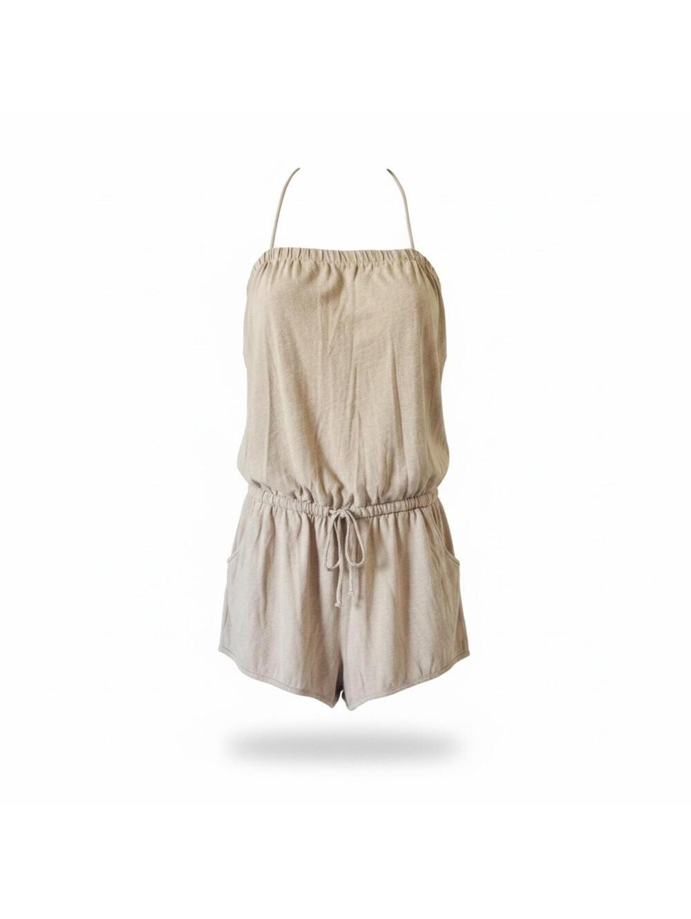 H&M halter romper soft beige one piece